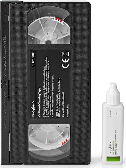 Nedis Vhs Head Cleaning Cassette 20ml Liquid Flake Black
