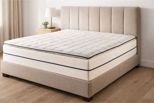 Topper Saltele Din Spumă Bumbac Dublu Alb 150x (180x200x5cm)