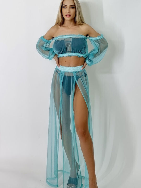 Γυναικείο Σετ Παραλίας Turquoise