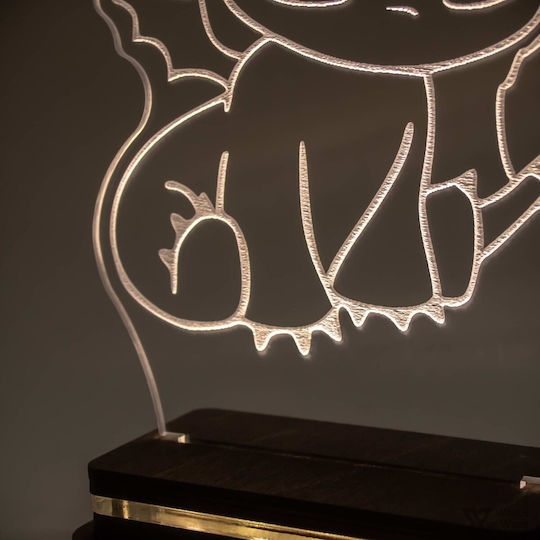 World of Wood LED Kinder Tischlampe Gelb 20x14cm