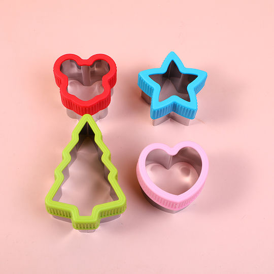 Set of 4 Cookie Cutters Stainless Steel Designs