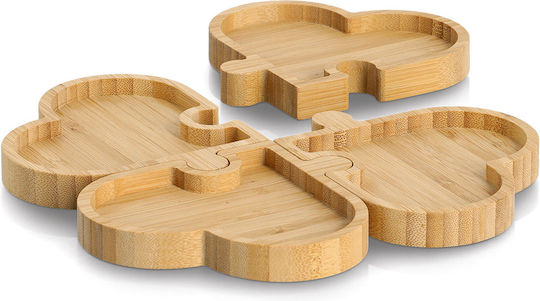 Hölzernes Dessert Turm Ständer & Tabletts 4 Schlitze Ø24cm P24xM1.8cm Hölzernes Dessert Turm Ständer & Tabletts 4 Schlitze Ø24cm P24xM1.8cm