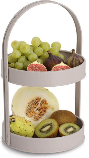 Metallic Dessert Tower Stand Gray Ø20.5xH33cm