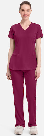Healing Hands Monica Female Medical Blouse Burgundy