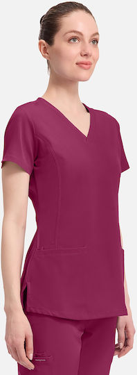 Healing Hands Monica Female Medical Blouse Burgundy
