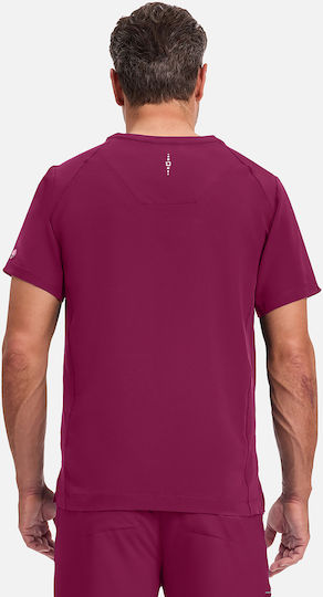 Healing Hands Steven Male Medical Blouse Burgundy