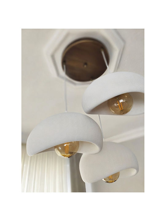 SteweHome Deckenleuchte 3 Lichtquellen Beton-Optik Boho Rustikal Gold Gebleicht 29x17 cm