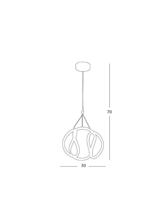 Buket Turquoise Led Ceiling Light 30x30x70cm
