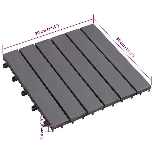 vidaXL Material for Garden Flooring from Wood 30x30cm 10 Pieces