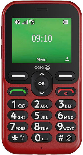 Doro Leva E10 Dual SIM Κινητό με Μεγάλα Κουμπιά Κόκκινο