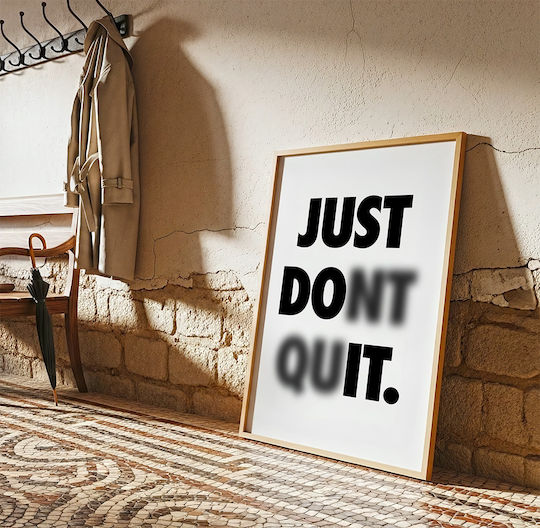 Quote Poster Just Dont Quit Pq172 21cm X 30cm Frame Natural Wooden Beige
