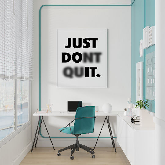 Quote Poster Just Dont Quit Pq172 21cm X 30cm Frame Natural Wooden Beige