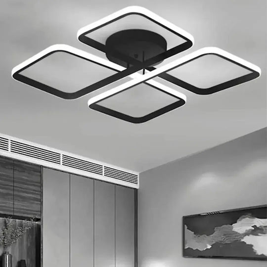 Deckenleuchte Nova Schwarze Moderne Integrierte LED Weißer Beleuchtung 50x50x10cm