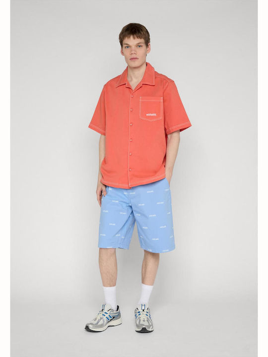 Short Sleeve Shirt in Wide Line Cherrytomato