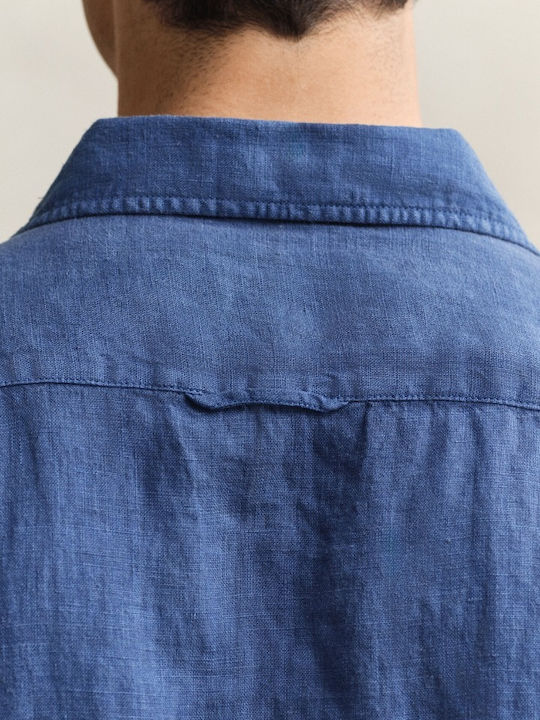 Short Sleeve Linen Shirt Royal Blue