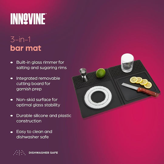 Innovine Non-Slip Base Bar Bar Mat 30 X 47 Cm Silicone Black