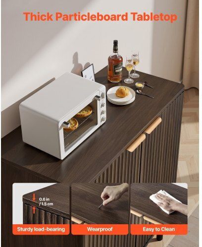 Μπουφές από Ξύλο & Μέταλλο Walnut 80x37.5x80cm