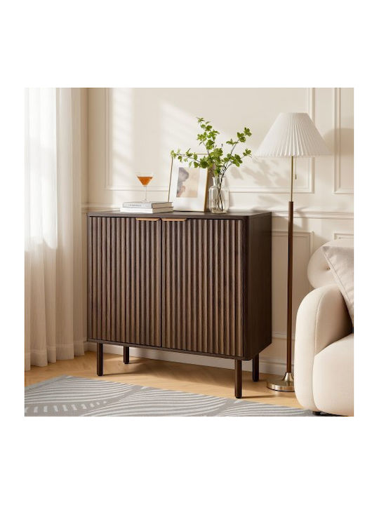 Μπουφές από Ξύλο & Μέταλλο Walnut 80x37.5x80cm