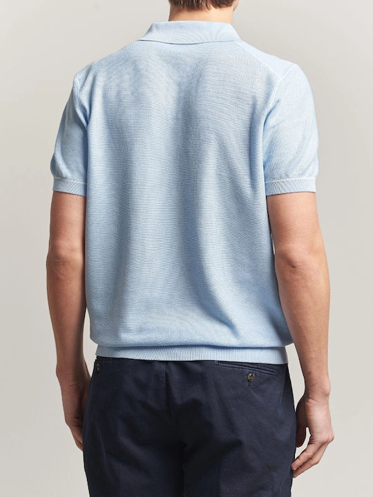 Polo Blouse Short Sleeve Sky Blue