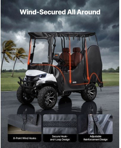 Golf Cart Cover Vevor Visible Full Enclosure Golf Cart 2&2+2 Passengers Waterproof Car Cover Oxford Fabric Oxford 600d Fits Most Club Car Yamaha Ezgo Honda PVC Coating & Windproof Design