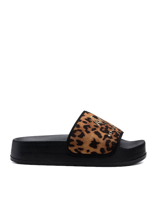 Lotty Slides With Platform In Brown Colour