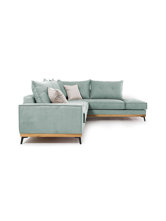 Lila Γωνιακός Καναπές με Αναστρέψιμη Γωνία Ciel Cream 290x235x95εκ.