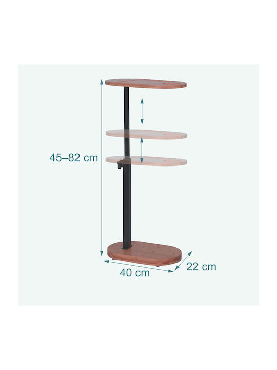 Relaxdays Beistelltisch Aus Bambus Oval Braun M40xP22xH82cm
