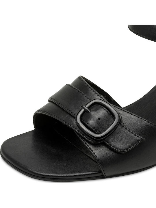 Damen Sandalen Aus Leder Schwarz