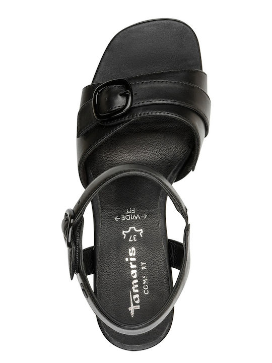Damen Sandalen Aus Leder Schwarz