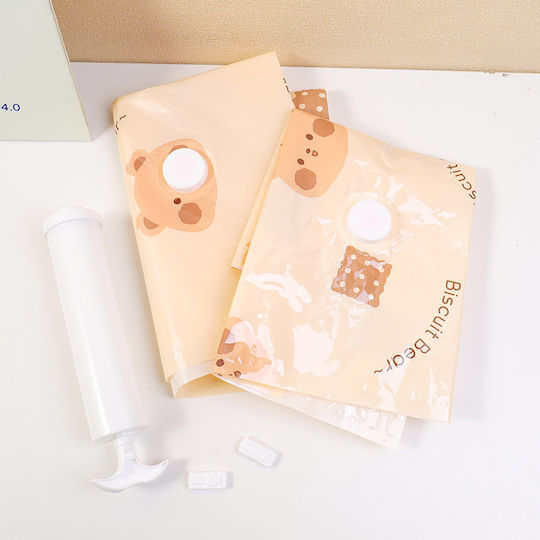 Plastic Air-Tight Vacuum Storage Bag 60x80cm 2 Pieces