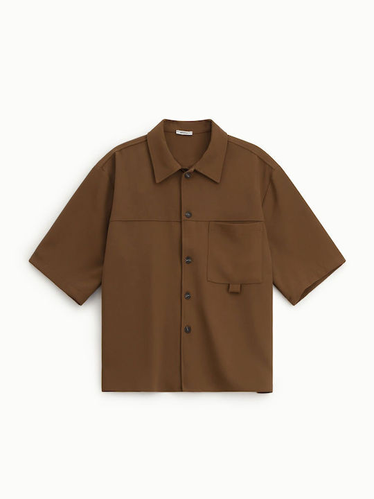 Langärmelig Overshirt Braun