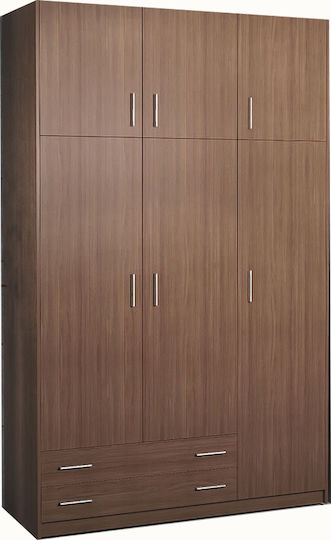 No30 Καρυδί Τρίφυλλη Ντουλάπα με Πατάρι 150x60x240cm No30 Καρυδί Τρίφυλλη Ντουλάπα με Πατάρι 150x60x240cm