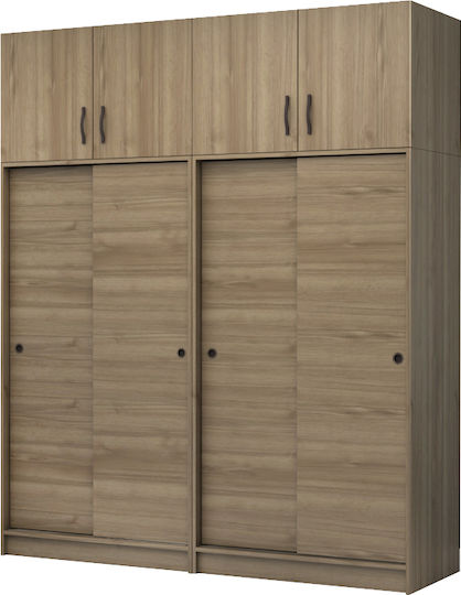 Four Door Sliding with Loft Regio 200x60x240cm Walnut Four Door Sliding with Loft Regio 200x60x240cm Walnut