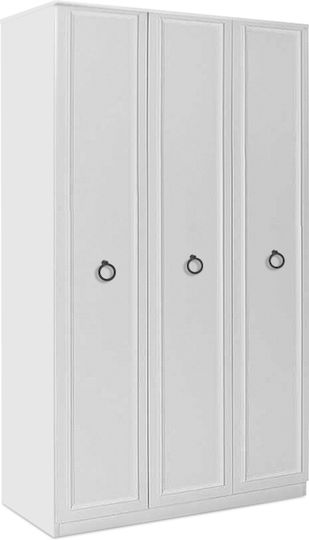 Hampton Τρίφυλλη Ντουλάπα 103x52x185cm Λευκό Hampton Τρίφυλλη Ντουλάπα 103x52x185cm Λευκό
