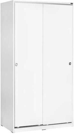 Δίφυλλη Ντουλάπα Συρόμενη 94x52x182cm Ματ Λευκό Δίφυλλη Ντουλάπα Συρόμενη 94x52x182cm Ματ Λευκό