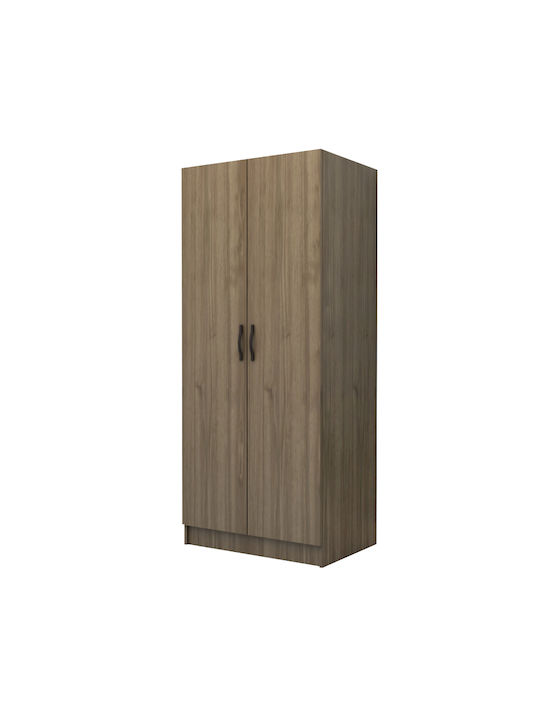 Double Door Wardrobe Vivian Walnut 80x51.8x181cm