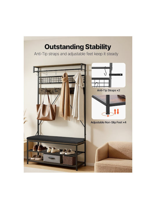 Vevor Hallway Furniture with Hanger Shoe Rack Wardrobe & Bench 40x16x97cm