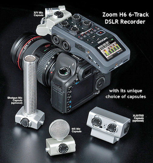 Zoom SGH-6 Μικρόφωνο για Κάμερα σε Ασημί Χρώμα