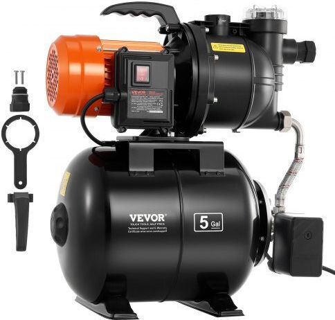 Vevor Електрическа Повърхностна Помпа с Автоматично Засмукване 1hp Еднофазна