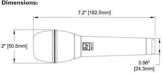Electro-Voice ND86 Δυναμικό Микрофон XLR Ръчно изработено за Вокали в Черен Цвят
