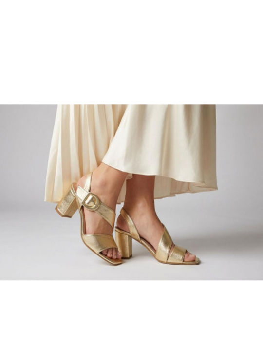 Sandale Elegante Damă Anatomici Aurii Din Piele