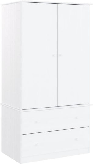 Δίφυλλη Ντουλάπα 90x55x170cm Λευκή