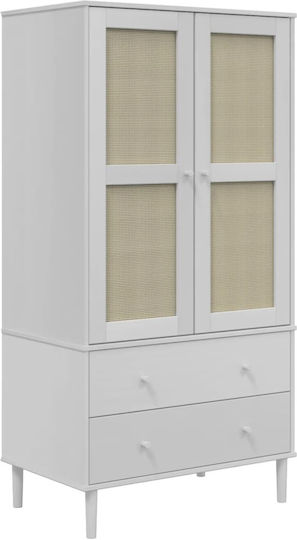 Δίφυλλη Ντουλάπα 90x55x175cm Λευκό