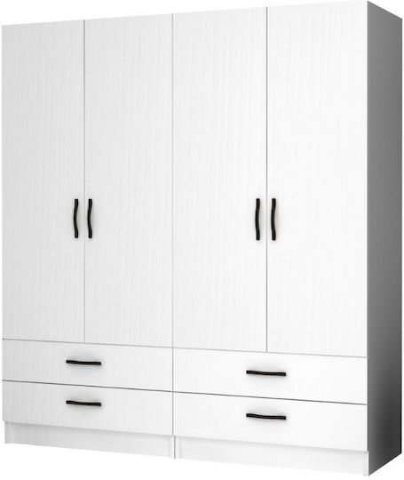 Vier Türen Ricardo 160x51.8x181cm White Vier Türen Ricardo 160x51.8x181cm White