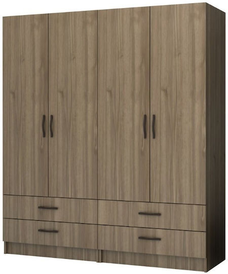 Four Door Ricardo 160x51.8x181cm Walnut Four Door Ricardo 160x51.8x181cm Walnut