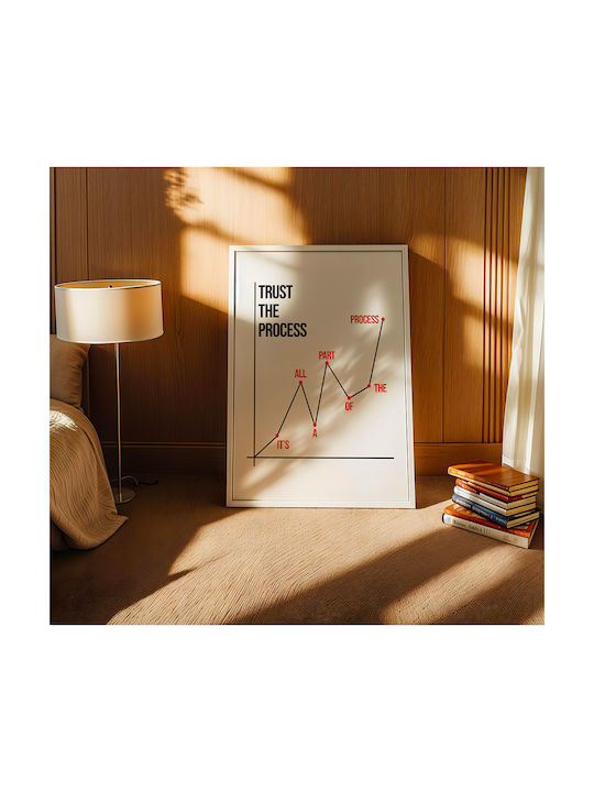 Quote Poster Trust Process Pq180 21cm X 30cm Premium Μαύρο Ξύλινο Κάδρο