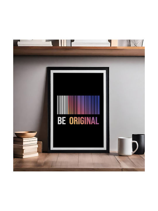 Quote Poster Be Original Pq182 21cm X 30cm White Wooden Frame