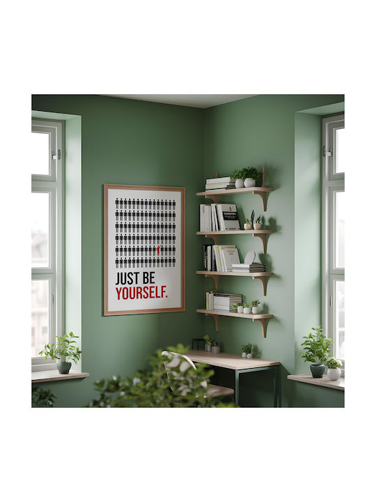 Quote Poster Just Be Yourself Pq185 21cm X 30cm White Wooden Frame
