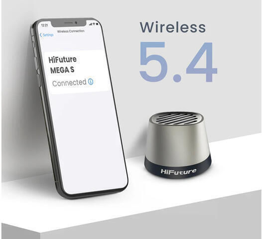 HiFuture Mega S Ηχείο Bluetooth 5W με Διάρκεια Μπαταρίας έως 10 ώρες Ασημί