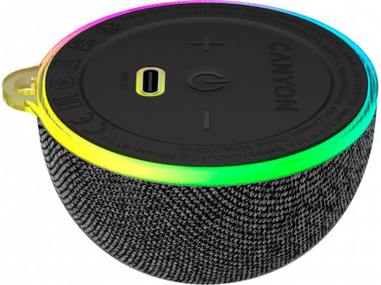 Canyon OnMove Ηχείο Bluetooth 5W με Διάρκεια Μπαταρίας έως 3 ώρες Μαύρο